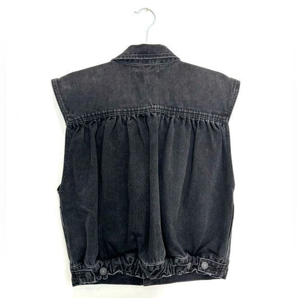 AGOLDE Denim Vest in Black - Picture 3 of 7